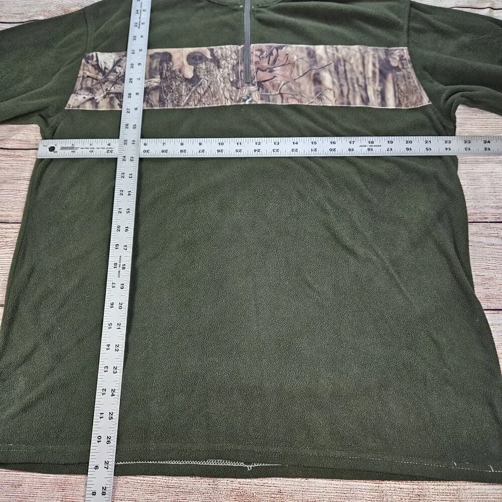 HABIT Men’s Pullover Hunting Camping Fishing Camo ¼ Zip Fleece Size Large